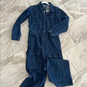 GAP Dark Blue Denim Cargo Jumpsuit